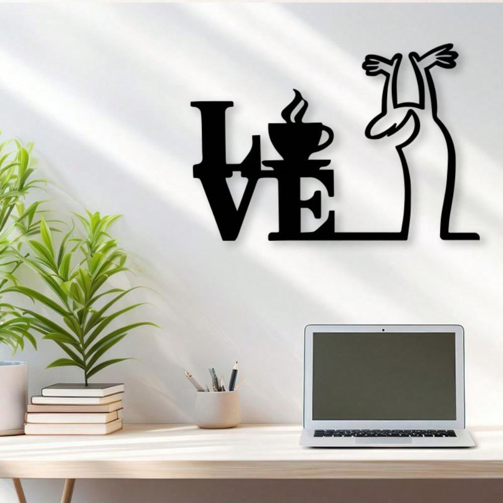 1PC Love Metal Wall Art Vintage Cast Iron Decor for Living Room Office Cafe Home Gift