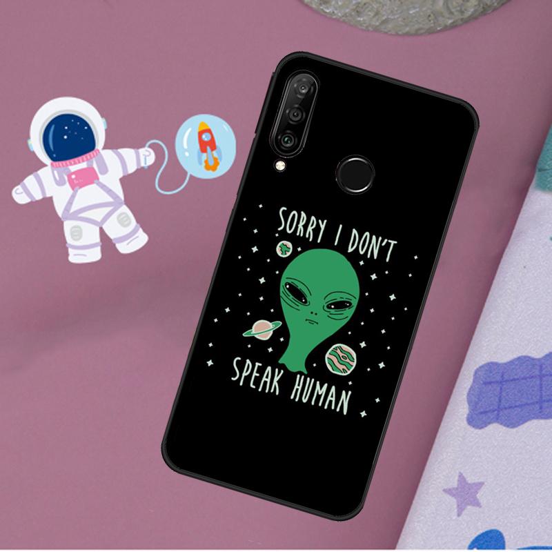 Cartoon Space Alien UFO For Huawei Nova 11i 7i 8i 12i 12s Y73 Y70 Y90 Y60 Y72 Y61 Y91 9 10 SE P40 Lite P30 Pro Case
