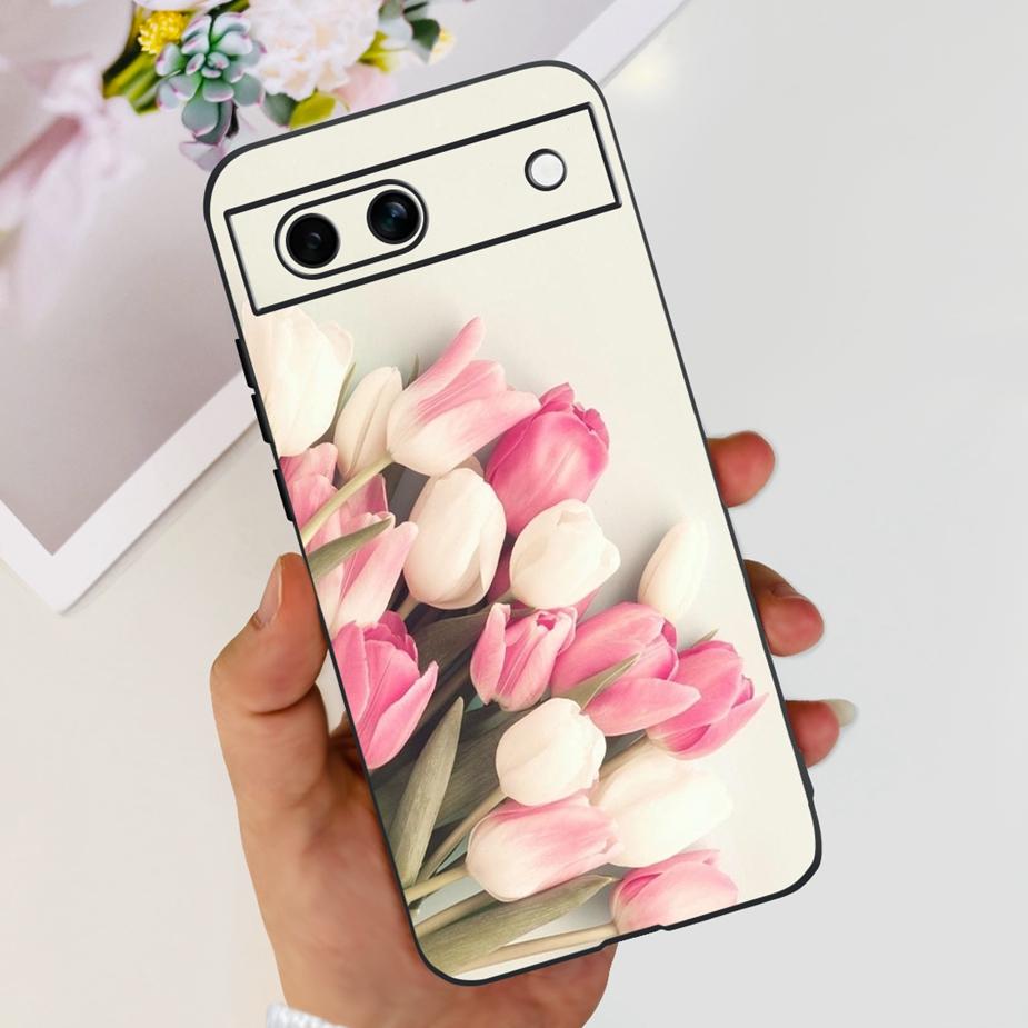 For Google Pixel 8A Case Pixel8 Pro Cute Cat Flower Painted Cover Silicone Phone Case For Google Pixel 8 Pro Pixel8A Soft Fundas