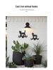 Porte-manteau mural nordique vintage en fer forgé chaton et chiot pour décoration maison et jardin