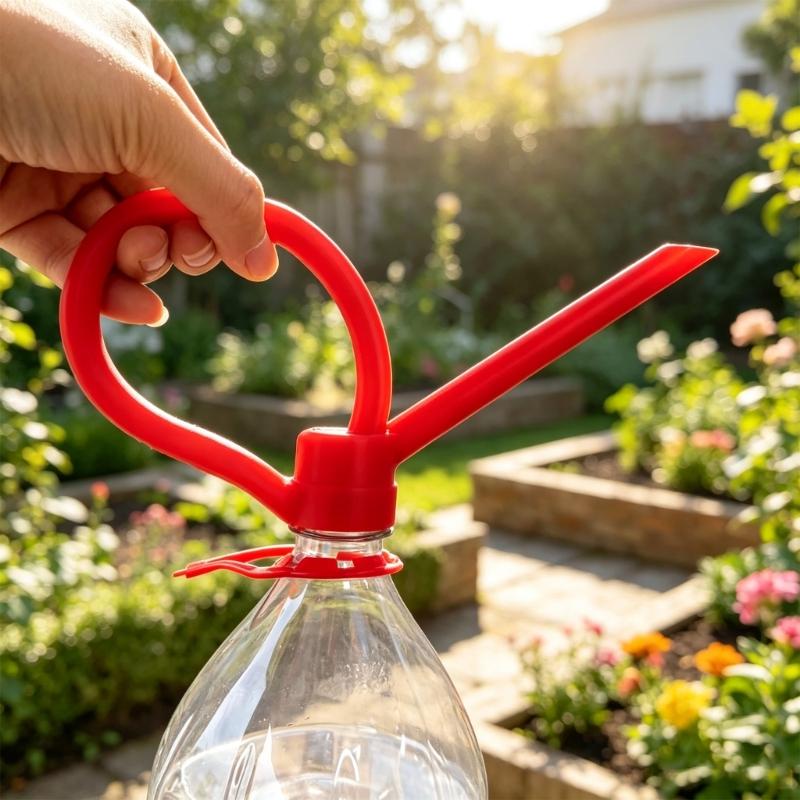 Watering Nozzle Adapter for Plastic Bottle Use, Loop Handle Design for Balcony Pots, Desk Pots, and Soil Watering