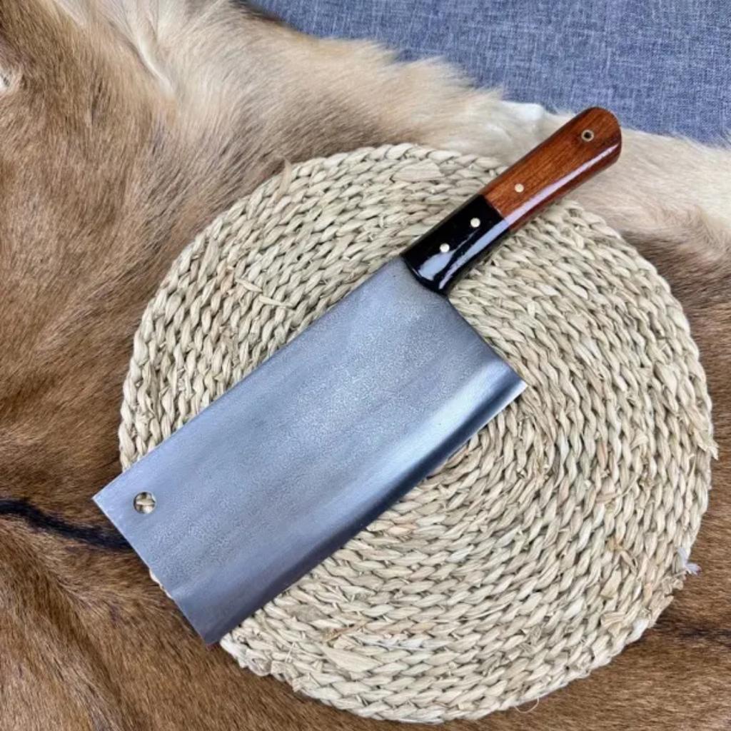 Handmade Forged Slicing Knife Damascus Steel Blade Cleaver Meat Cutting Vegetable 7.7 Inch Kitchen Knife Rosewood & Ebony Handle