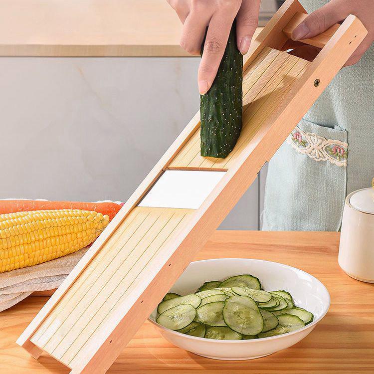 Fries Grid Stainless Potato Grid Steel Potato Kitchen Tools Wooden Home Chip Shred Potato Vegetable Gadget Cutter Grater