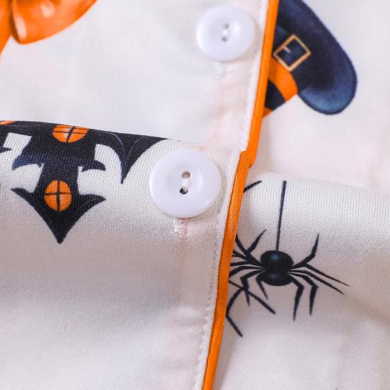 Women's Short Sleeve Pajama Set Two Piece Button Down Top And Shorts Pjs Lounge Set Halloween Sleepwear Outfits