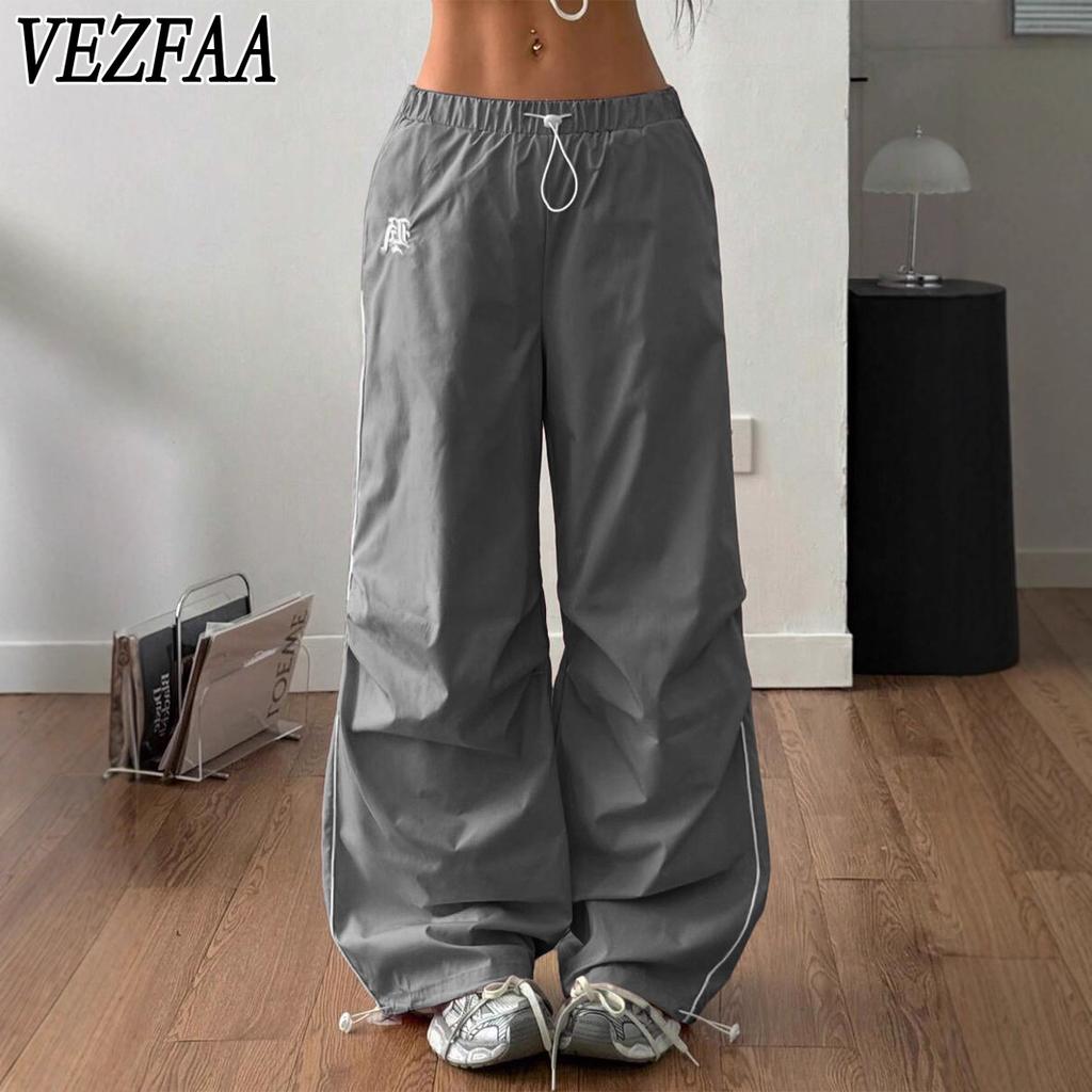 VEZFAA Damenmode, lässig, einfarbig, bedruckt, hohe Taille, Hosen, Hosen und Caprihosen