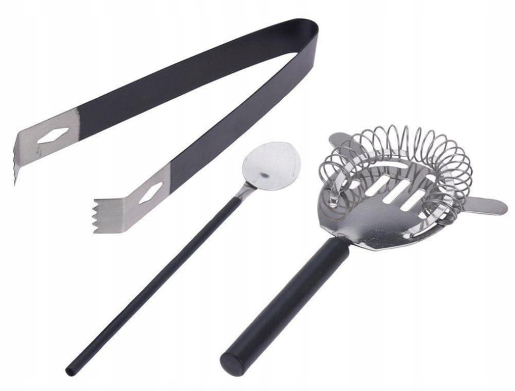 Set of bartender accessories 5 pieces black