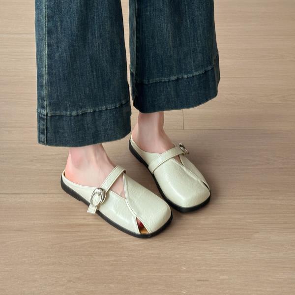 Fashion Shoes Cover Toe Ladies' Slippers Slipers Women Loafers Summer Peep Flat 2025 Slides Shoes Woman 2025 Cover Toe Slippers Summer P