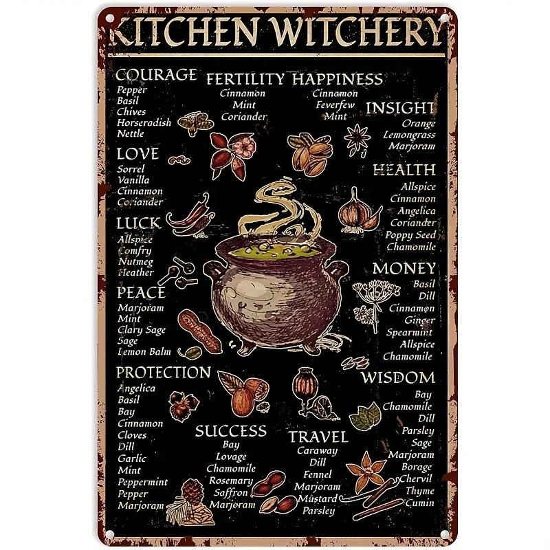 The House Witch Rules Halloween Halloween Decoration Metal Tin Sign Vintage Plaque Decor Wall Art Wall Room Home Restaurant
