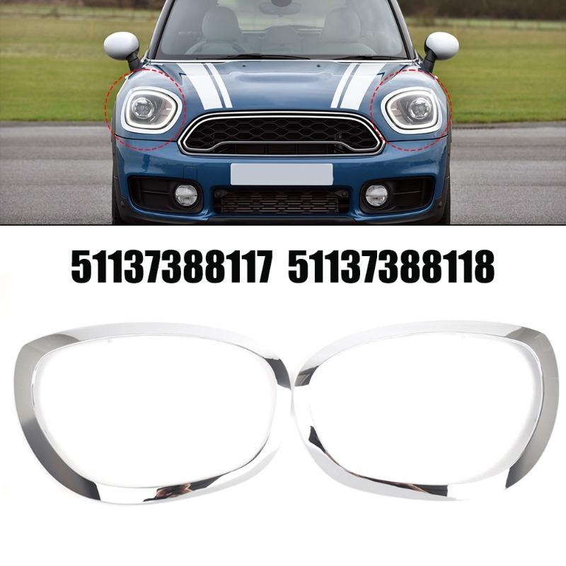 For 2017- F60 BMW Mini Cooper Countryman Chrome Headlight Trims Cover Rings Chrome Trim 51137388117 51137388118