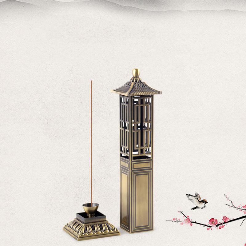 Chinese Style Pavilion Vertical Incense Burner Home Indoor Creative Zen Sandalwood 21cm Line Incense Holder Fragrance Ornaments 7