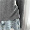 Women Ribbed Round Neck Top Long Sleeve Slim Stretch Inner Outer Basic Daily Wear