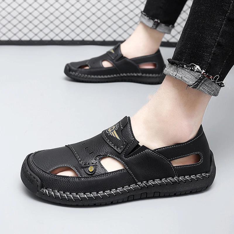 Summer Men Sandals Beach Slippers Trekking Casual Fashion Fishing Comfortable Classic Roman Hiking Climbing Outdoor Leather