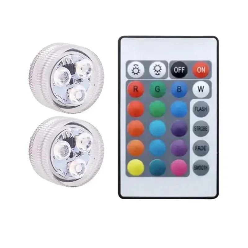Submersible LED Lights, 8 Packs Upgraded Ponds Underwater 16 RGB Color Gradient, Hot Tub Decor, IP68 Waterproof