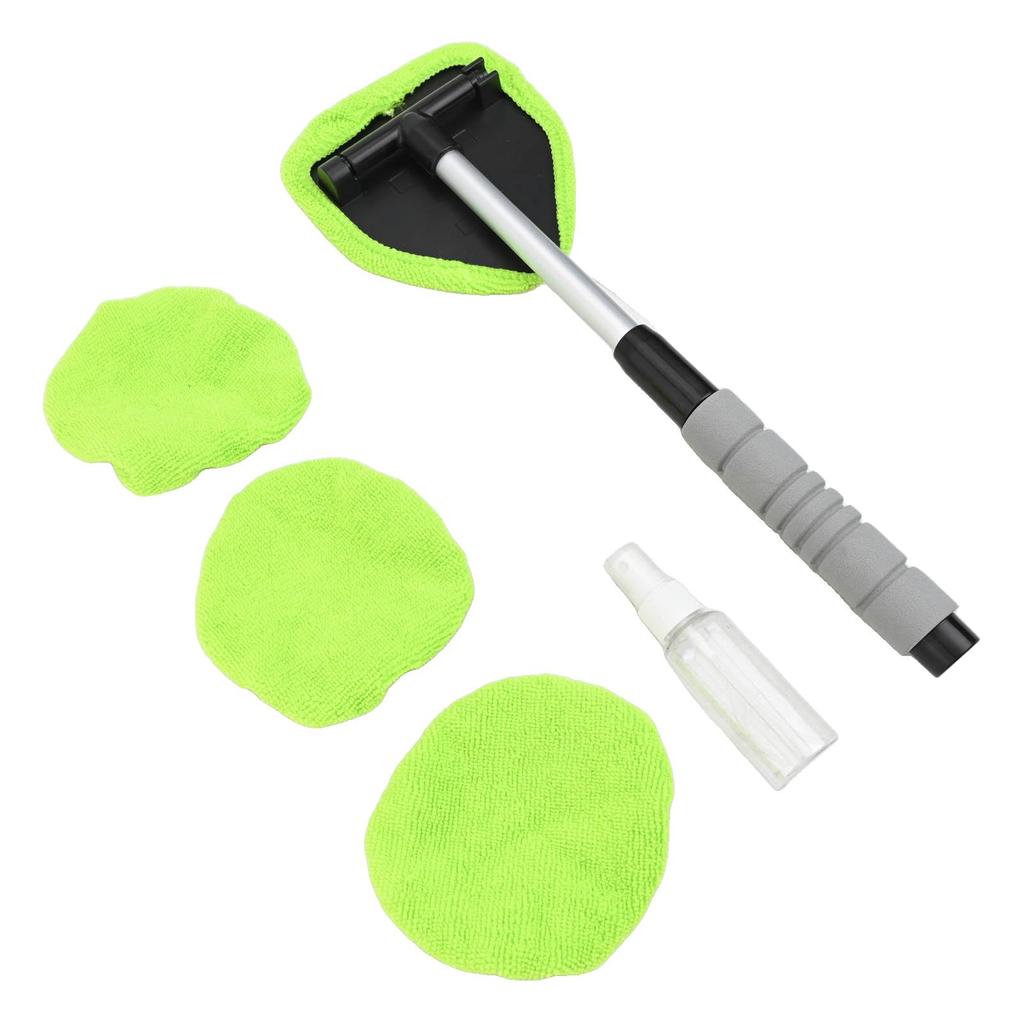 Portable Car Interior Window Cleaner with 3 Extra Rags for Convenient Use