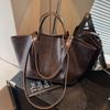 Women's Soft Leather Tote Bag Large Capacity Single Shoulder Handbag for Daily Commute Work Casual 2026 New Fashion Underarm Bag