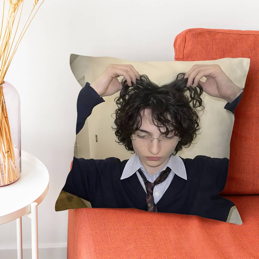 FFinn Wolfhard Mike Stranger Pillow Case Plush Fabric Soft DoubleSided Printed Sofa Warm Winter Home Gift Cushion Cover