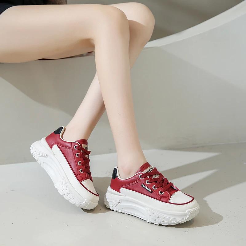 Fashion Woman Shoes Platform Casual Sneakers Women Shoes Flats PU Comfortable Running Shoes Chunky Autumn Sports