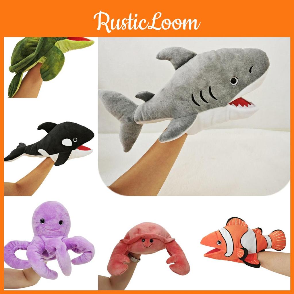 New Ocean Animal Plush Puppet Toy For Toddlers Interactive Shark And Turtle Hand Puppets Perfect Gift For Children Characters)