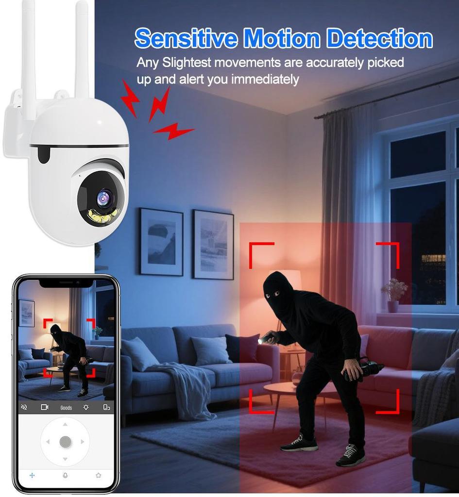 Popular Wireless WiFi HD Night Vision Smart Bulb Camera with Mobile Remote Monitoring