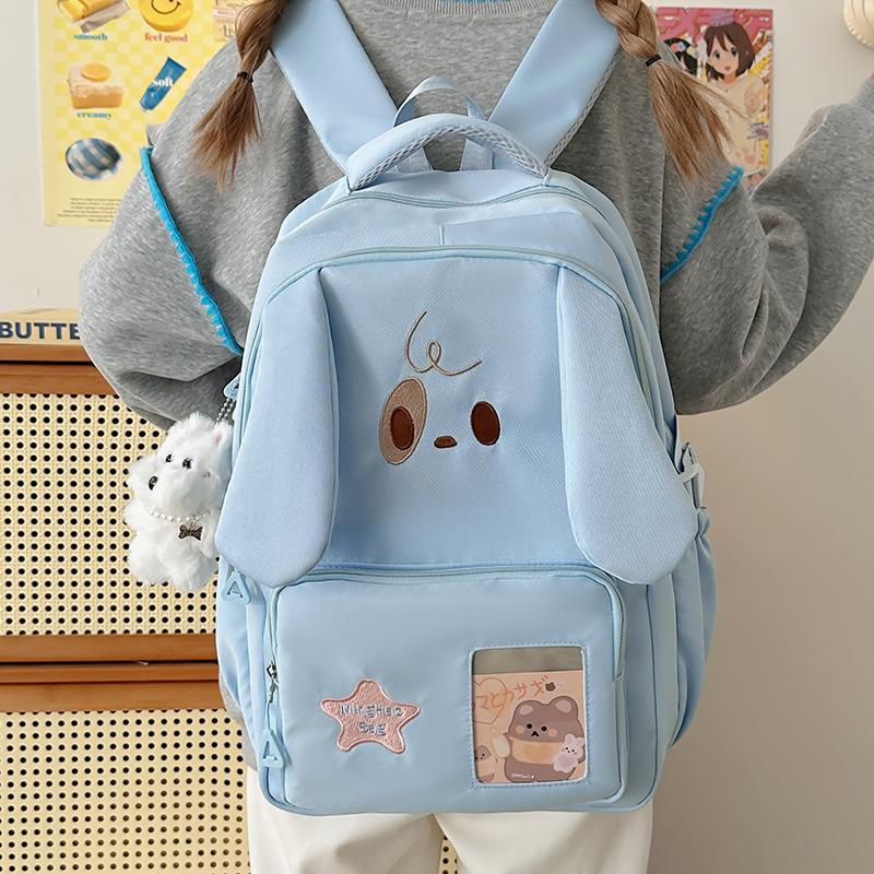 Schoolbag Cute Puppy Schoolbag Female Junior High School Student Cartoon Transparent Pain Bag Ins Wind Large Capacity Backpack Student Backpack Tide