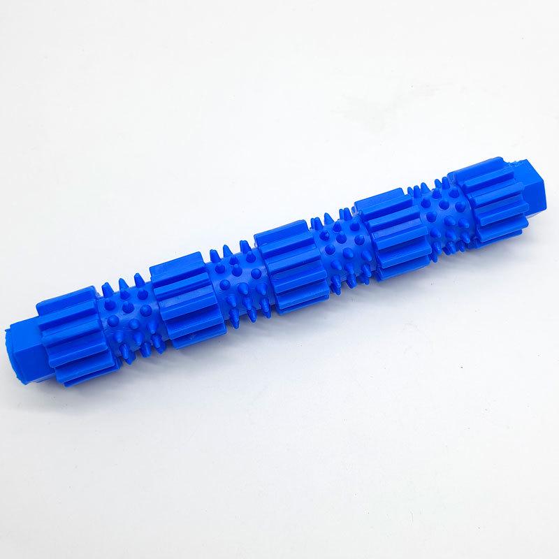 TPR Chew Stick for Dogs: Teething, Teeth Cleaning, Food Dispensing, Spiky Puzzle, Small Size.