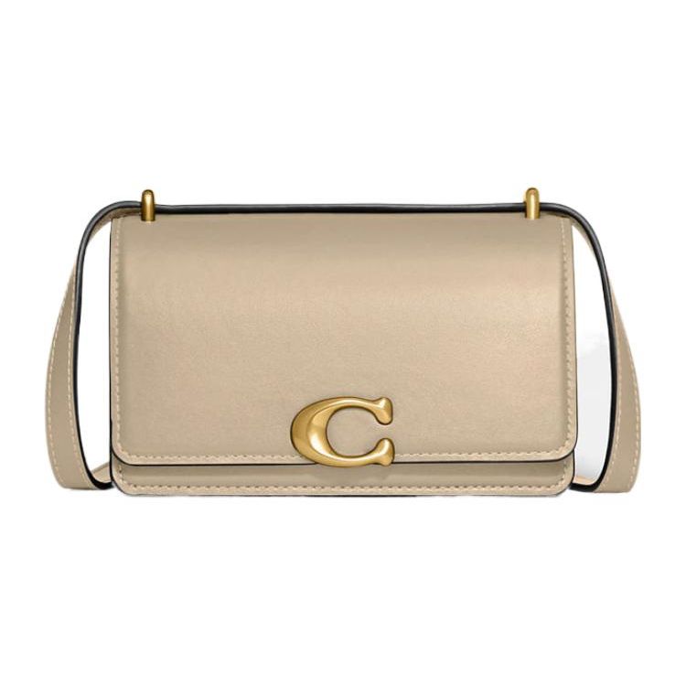 

Coach Bandit 18 Gold Letter Logo Flap Solid Color Calfskin Crossbody Shoulder Bag Women bags Ivory CD724-B4IY Basic Set (Bag+Dust Bag)