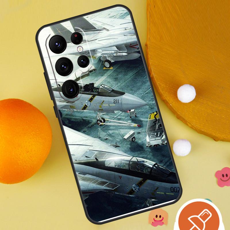 F14 Fighter Tomcat Phone Case For Samsung Galaxy S25 Ultra S24 S22 S21 Ultra S9 S10 S20 Plus S23 FE Funda Cover