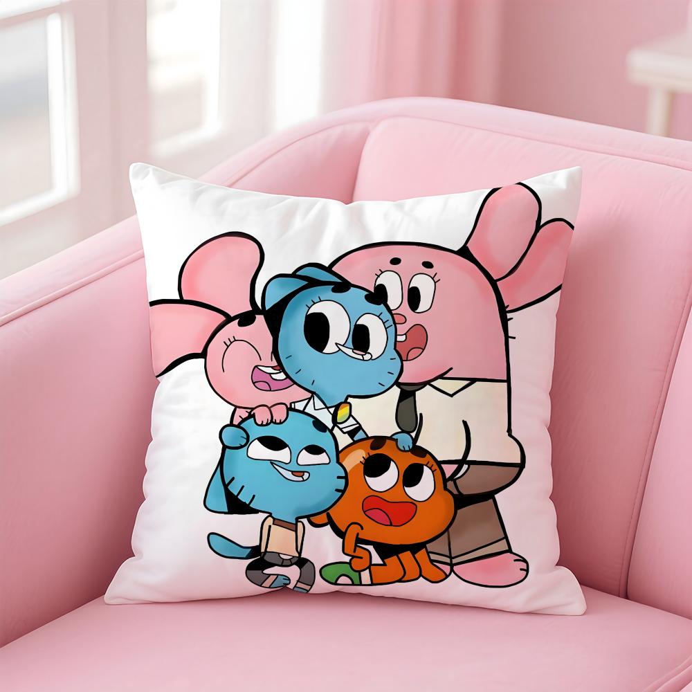 A-Animation The Amazing World of G-Gumball Cushion Cover Comfortable Reversible Pillow Cover Ideal for Car Sofa Bedroom & Beyond