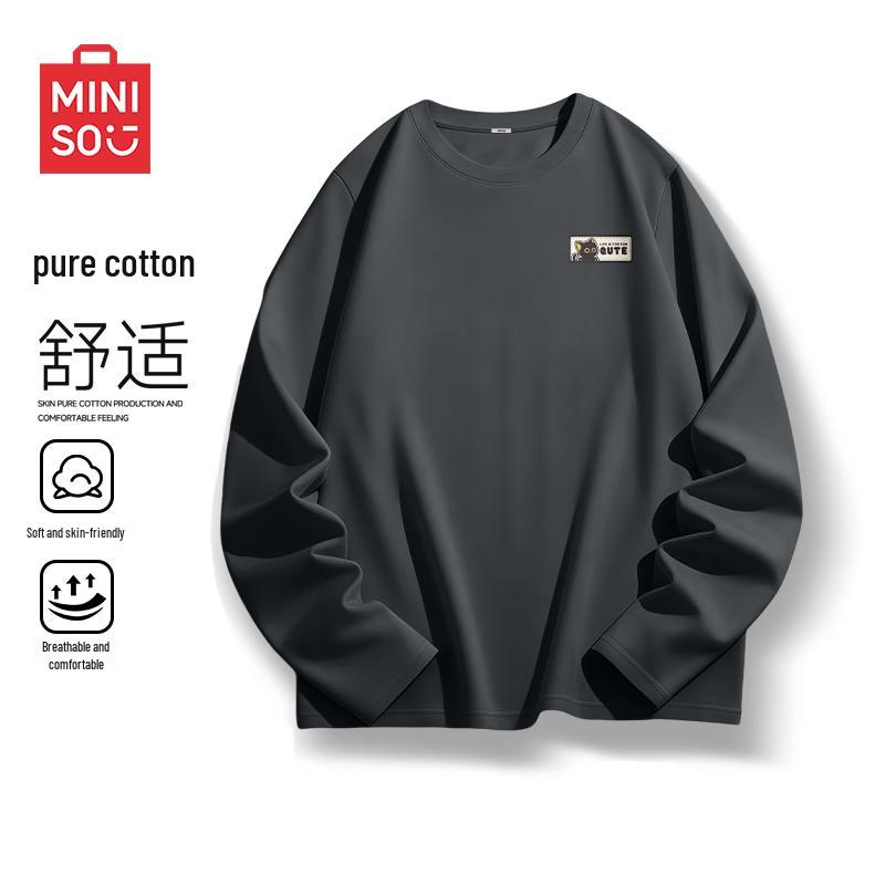MINISO Men's Pure Cotton Long-Sleeve T-Shirt