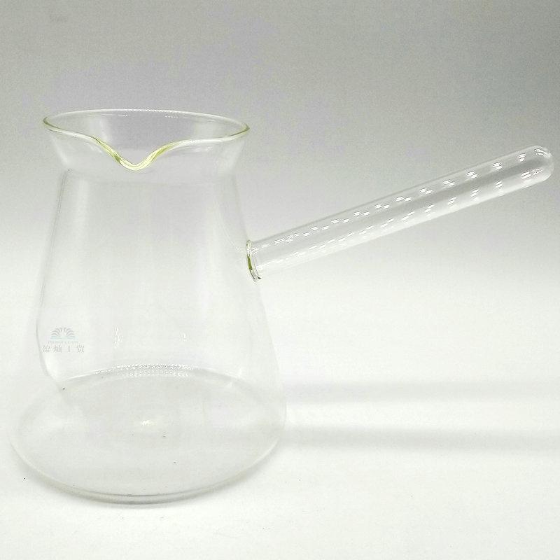 Hitzebeständige Kaffeekanne Glas Türkischer Wärmer Teekanne Krug Butter Kochfeld Kessel Kocher Griff Arabische Schmelzkessel