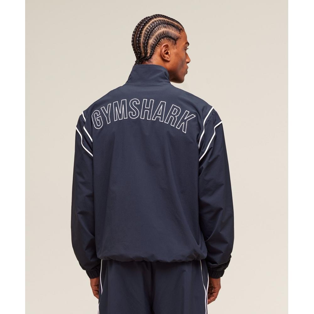 Gymshark Retro Crinkle Track Jacket Heavy Blue A2c1c Uctn