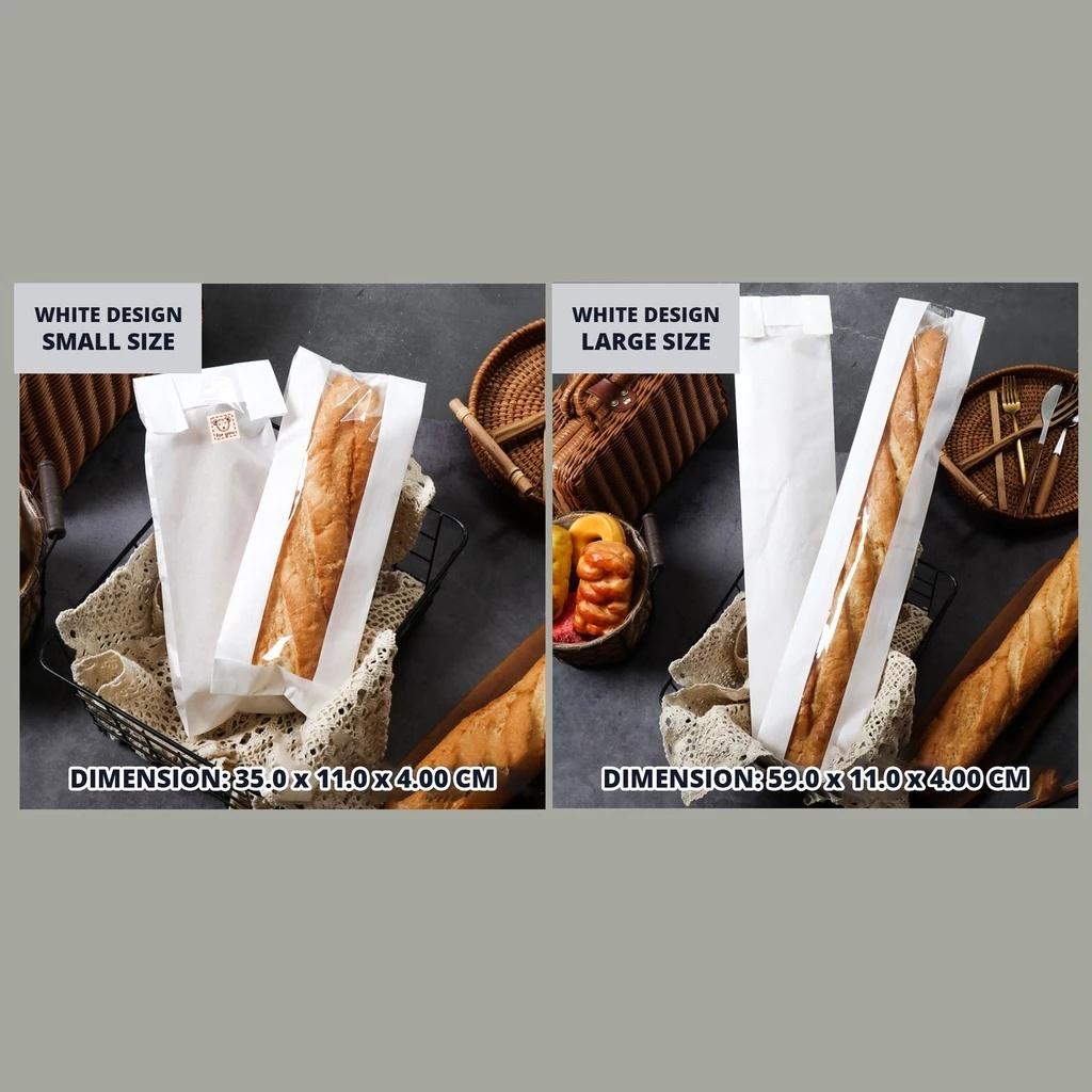 25pc Kraft Paper Bakery Bags Long Baguette & Loaf Bread Bags Moisture-Proof  Sealed Freshness Preservation Baking Packaging Bags