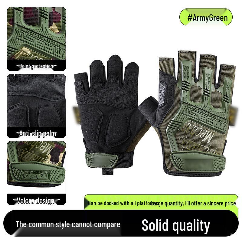 Men's Full-Finger Outdoor Tactical Gloves - Cut-Resistant, Wear-Resistant for Motorcycle Riding & Combat