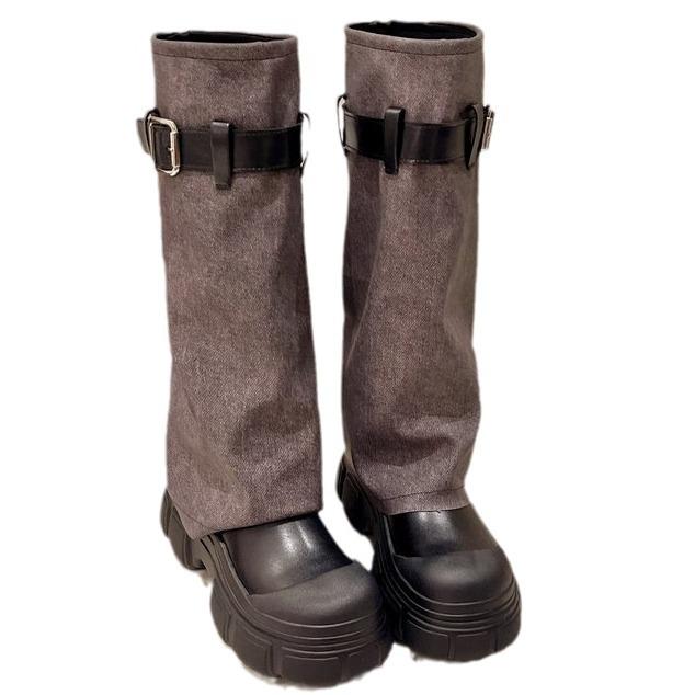 Cowboy retro trend thick heel boots women's summer 2025 new fashion thin tooling cowboy medium boots