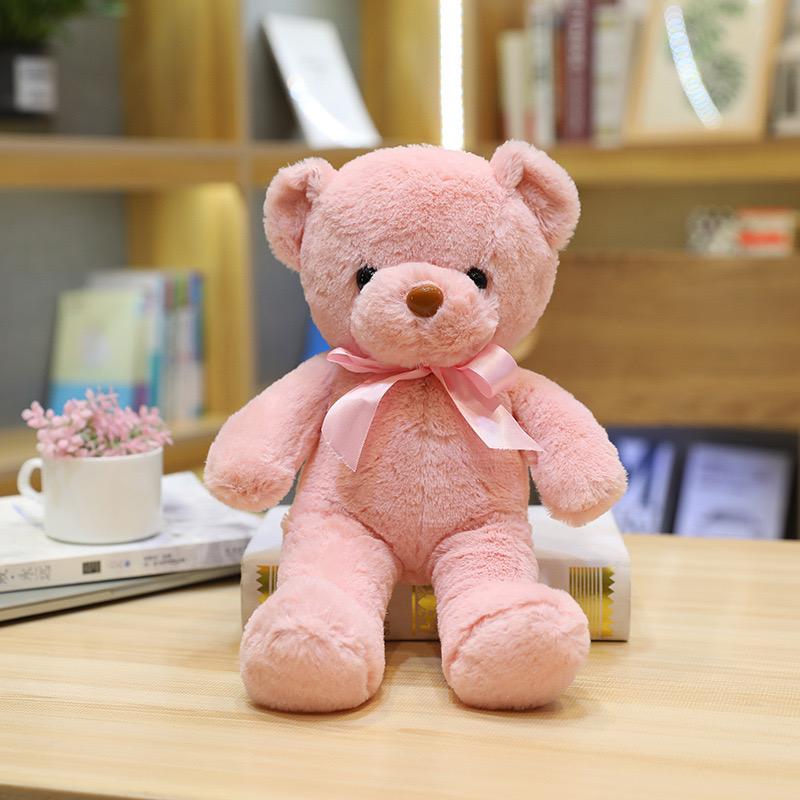 30cm Colourful Bow Bear Plush Toys Stuffed Teddy Bear Soft Colors Animals Doll Wedding Birthday Christmas Gifts Festival Deco