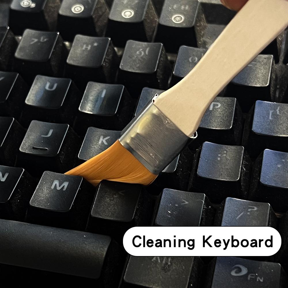 6pcs Yellow Nylon Square-Wash Paintbrushes Mini Solid Wood Handle for Clean The Dust and Students Art Painting Oil Brushes