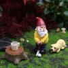 Ornaments Decorations Resin Dwarf Statue Miniature Gnome Figurines Cartoon Animal Fairy Garden