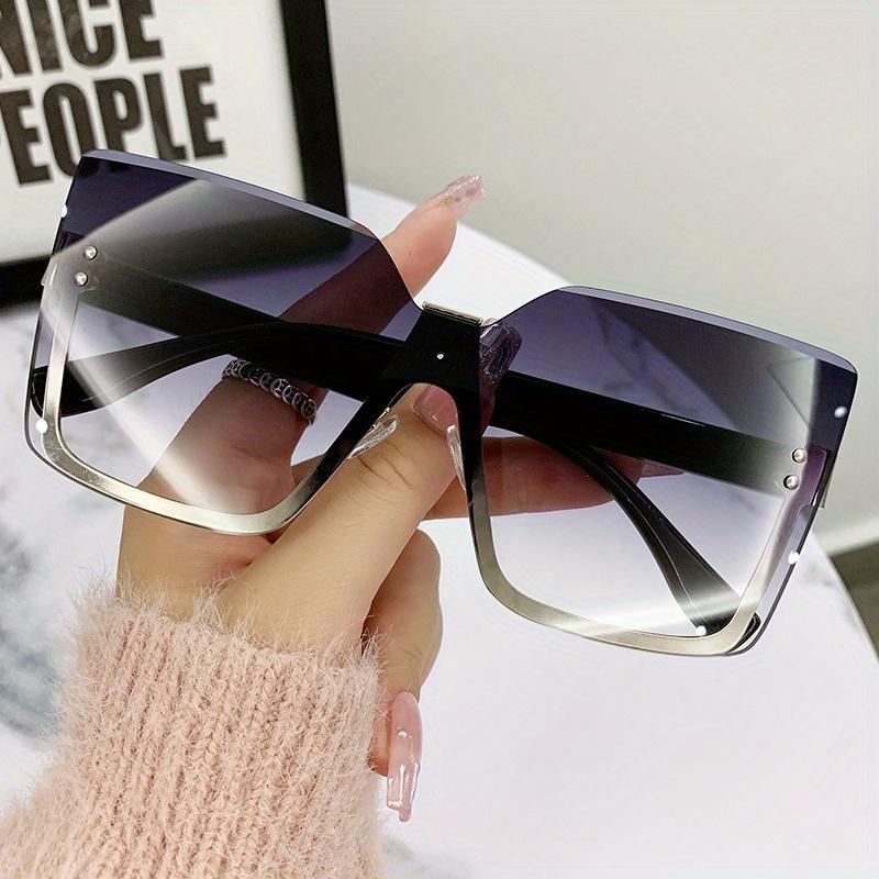 Ladies Rimless Oversized Fashion Sunglasses Trend Driver Driving Glasses Outdoor Cycling Sports Fishing Sunglasses UV400