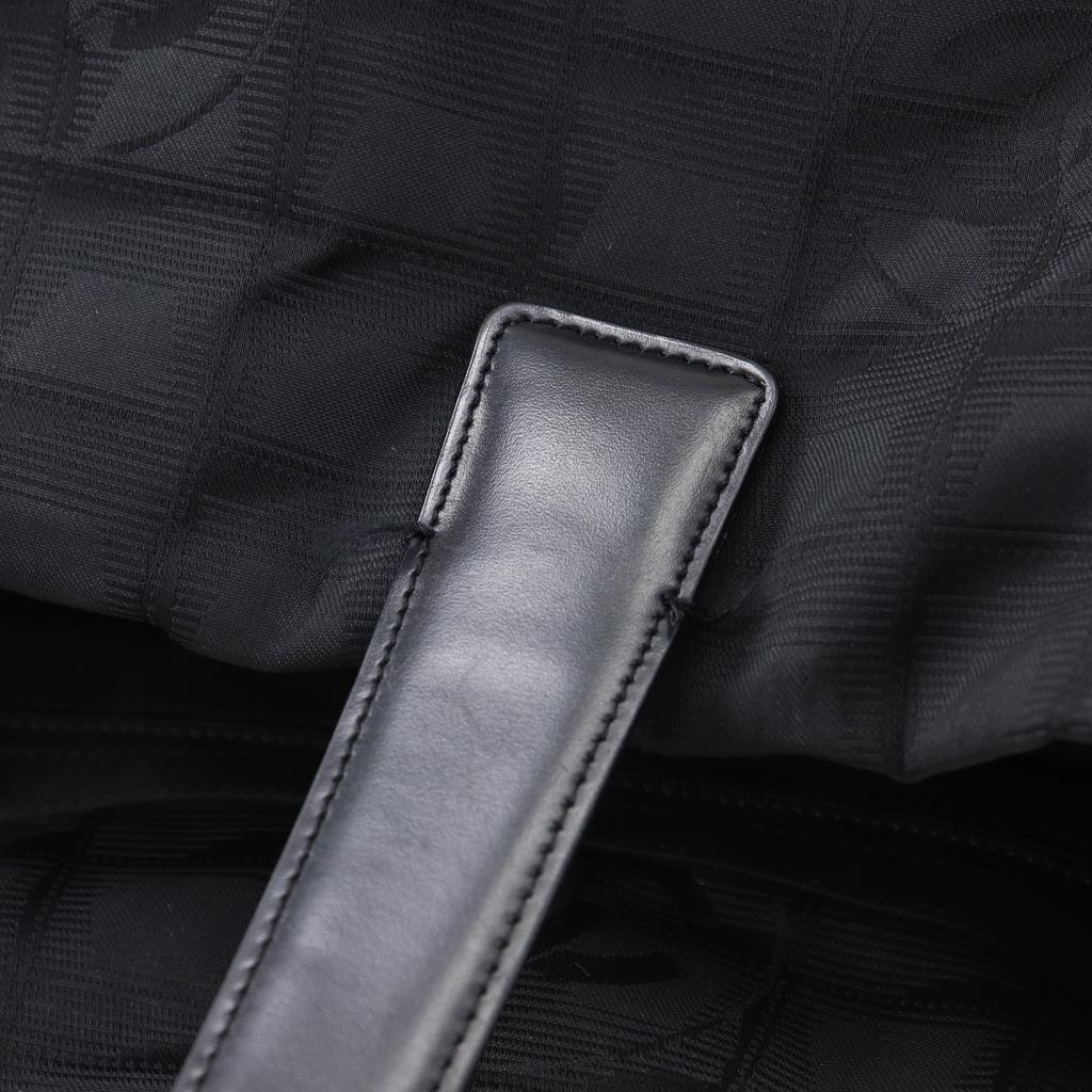 Chanel New Travel Line Tote MM Tote Bag A15991 Black Nylon Canvas Women Used