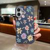 Small Flowers Pattern Phone Case For iPhone 15 Case iPhone 16 14 13 12 Pro Max 14 Plus 11 Shockproof Leather Texture TPU Cover