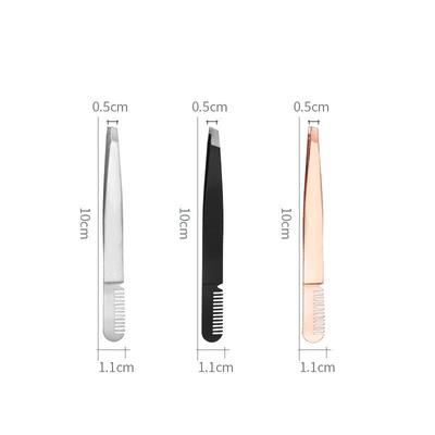 1PC Narzędzie do zaciskania brwi Pęseta do ściągania brody Stal nierdzewna Głowica skośna