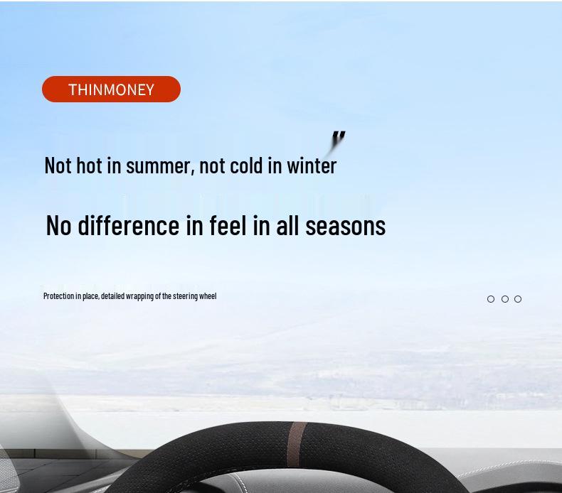 Steering Wheel Cover for Geely Boyue L, Boyue COOL, Galaxy L7/L6, and Xingrui - Suede Ultra-Thin Winter Grip Cover