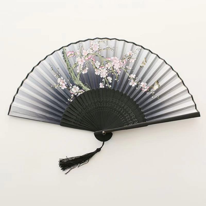 Hedvábný skládací vějíř ve stylu vintage Čínský japonský vzor Umělecké řemeslo Dárek Domácí dekorace Ornamenty Tanec Ruka Vějíř Dárky