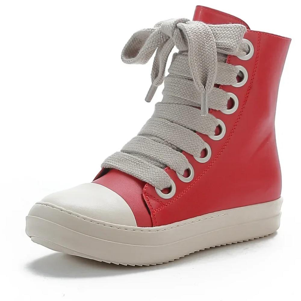 Rick High Top Flat Sneakers Platform Corss Tied Men's Shoes Women Sneakers Oween Designed Causal Flats Zip Ankle Botas 45