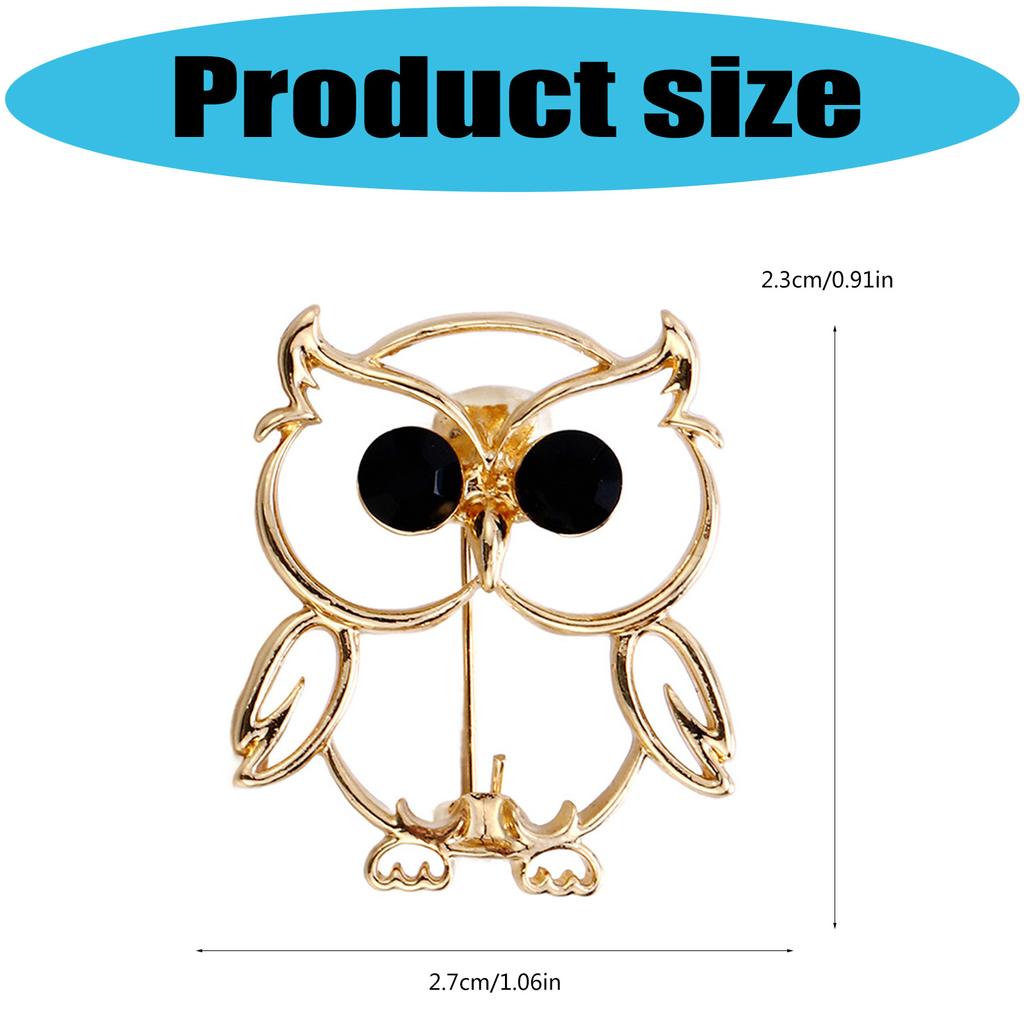 Modern Owl Brooch Elegant Zinc Alloy Lapel Pin Comfort Wear Jewelry Gift For Her Him With Double Color Avaliable