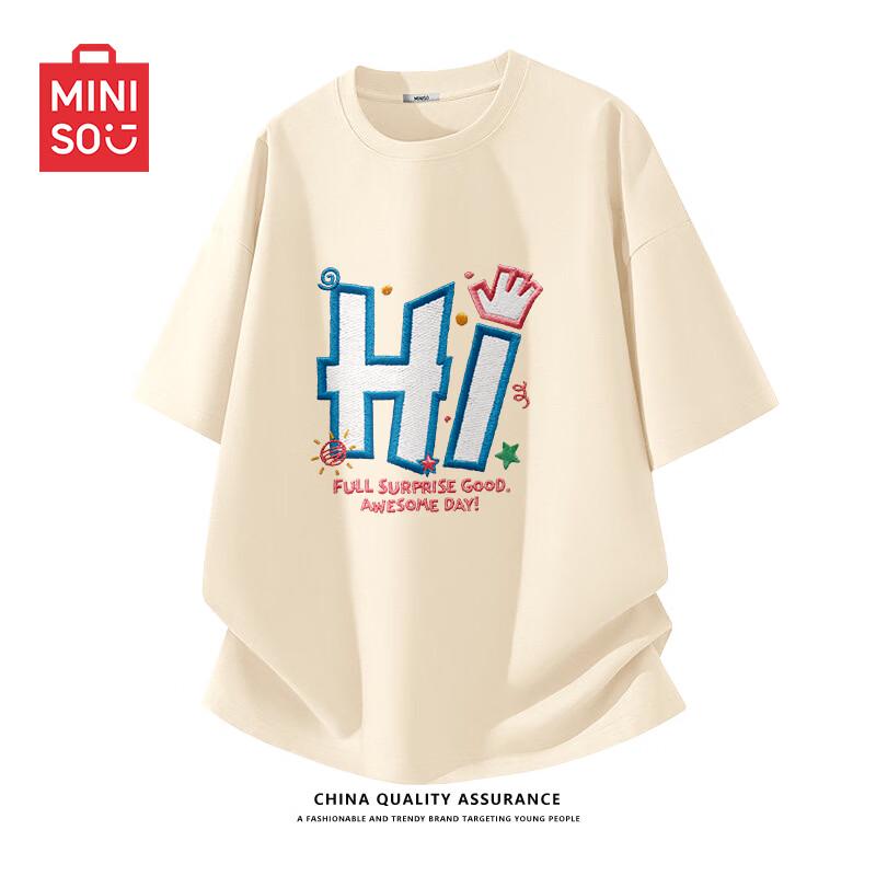 MINISO Men s American Trendy Loose Fit Cotton T-Shirt 2XL