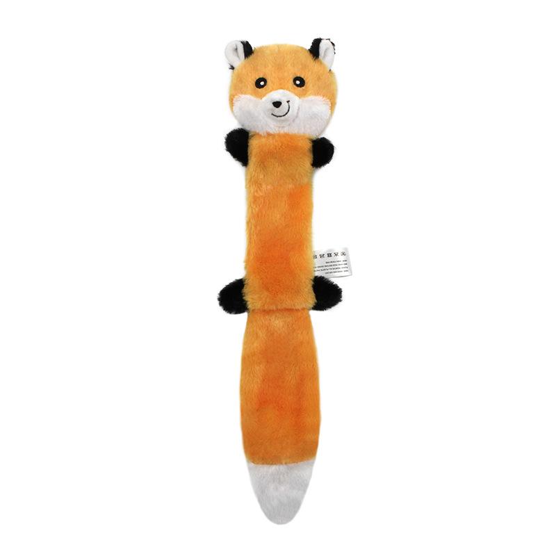 Plush Squeaky Fox Shape Dog Toy Bite Resistant Chew Molar Teeth Cleaning Pet Toy жёлтый