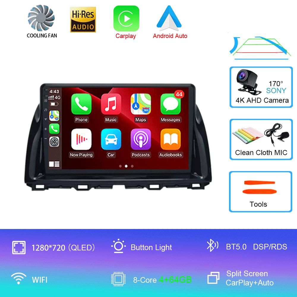 Car Radio Android 14 Carplay Auto For Mazda CX5 2011 - 2016 CX-5 CX 5 Navigation GPS video Player Stereo video DVD WIFI+4G