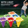 6-Color Glow in The Dark Cone Ring Toss Game, Parent-Child Interactive Light Up Throwing Toy, Kids Outdoor Play Set