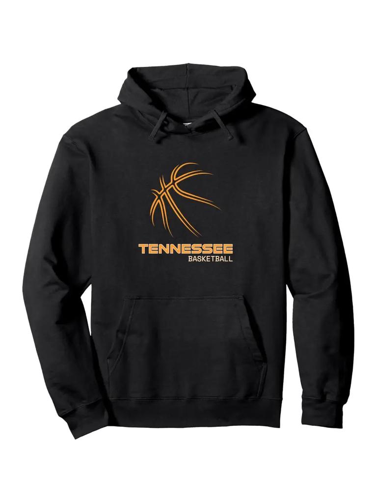 Tennessee Basketball Hoodie - Black & Orange Graphic Pullover Sweatshirt